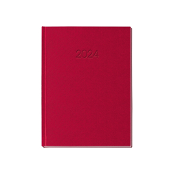 Щоденник датований 2024, КЛІТИНКА, червоний, А5 под Нанесение логотипа