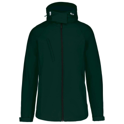 KA414 LADIES` DETACHABLE HOODED SOFTSHELL JACKET, Bottle Green под Нанесение логотипа