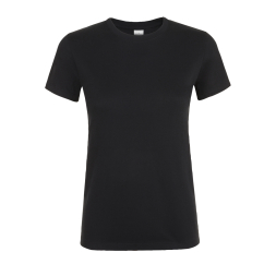 SOL`S REGENT WOMEN - ROUND COLLAR T-SHIRT, Deep Black
 под Нанесение логотипа