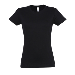 SOL`S IMPERIAL WOMEN - ROUND COLLAR T-SHIRT, Deep Black
 под Нанесение логотипа