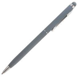 Ручка металлическая со стилусом STELA, зеркальный лого под Нанесение логотипа
