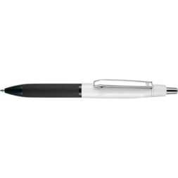 Ручка шариковая Devon корпус металл, белый лакированный, клип хром, черная мягкая зона грифа под Нанесение логотипа