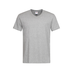 Classic V-neck Men, Grey Heather под Нанесение логотипа