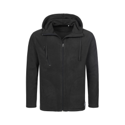 Active Hooded Fleece Jacket, Black Opal под Нанесение логотипа