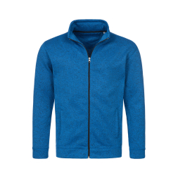 Active Knit Fleece Jacket, Blue Melange под Нанесение логотипа
