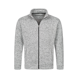 Active Knit Fleece Jacket, Light Grey Melange под Нанесение логотипа