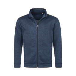 Active Knit Fleece Jacket, Marina Blue Melange под Нанесение логотипа