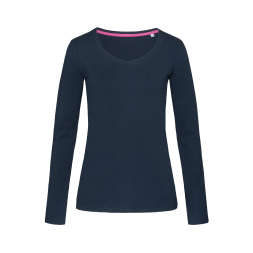 Claire (Long Sleeve), Marina Blue под Нанесение логотипа