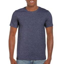 SOFTSTYLE® ADULT T-SHIRT, Heather Navy под Нанесение логотипа