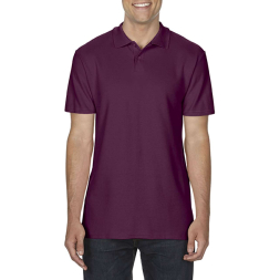 SOFTSTYLE® ADULT DOUBLE PIQUE POLO, Maroon под Нанесение логотипа