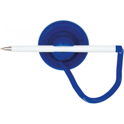 Ручка кулькова на підставці ECONOMIX POST PEN 0,5 мм. Корпус біло-синій, пише синім под Нанесение логотипа