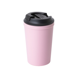 Термокружка пластикова з присоскою Optima TO GO 340 мл, рожева под Нанесение логотипа