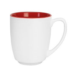 Чашка керамічна Optima promo ADELAIDA 350 мл, біло-червона под Нанесение логотипа