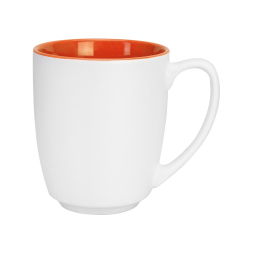 Чашка керамічна Optima promo ADELAIDA 350 мл, біло-помаранчева под Нанесение логотипа