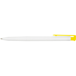 Ручка кулькова Economix promo HAVANA. Корпус біло-жовтий, пише синім под Нанесение логотипа