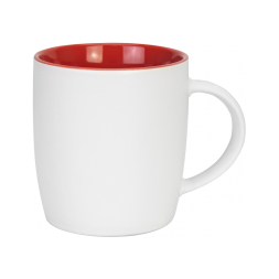 Чашка керамічна Optima promo FIESTA 320 мл, біло-червона под Нанесение логотипа