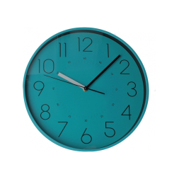 Годинник настінний пластиковый Optima FLASH, бірюзово-синій под Нанесение логотипа