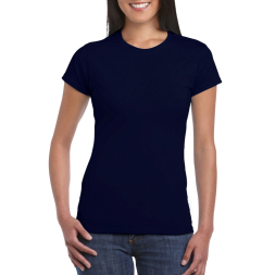 SOFTSTYLE® LADIES` T-SHIRT, Navy под Нанесение логотипа