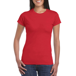 SOFTSTYLE® LADIES` T-SHIRT, Red под Нанесение логотипа