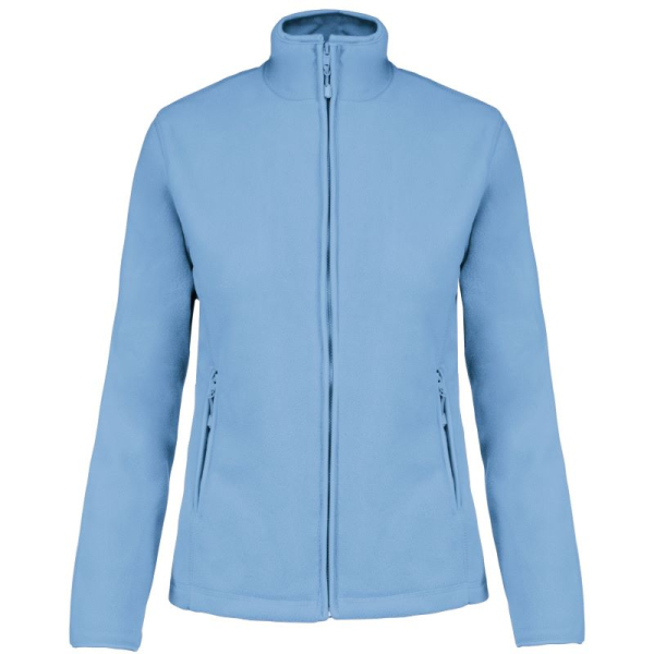 MAUREEN - LADIES` FULL ZIP MICROFLEECE JACKET, Sky Blue под Нанесение логотипа