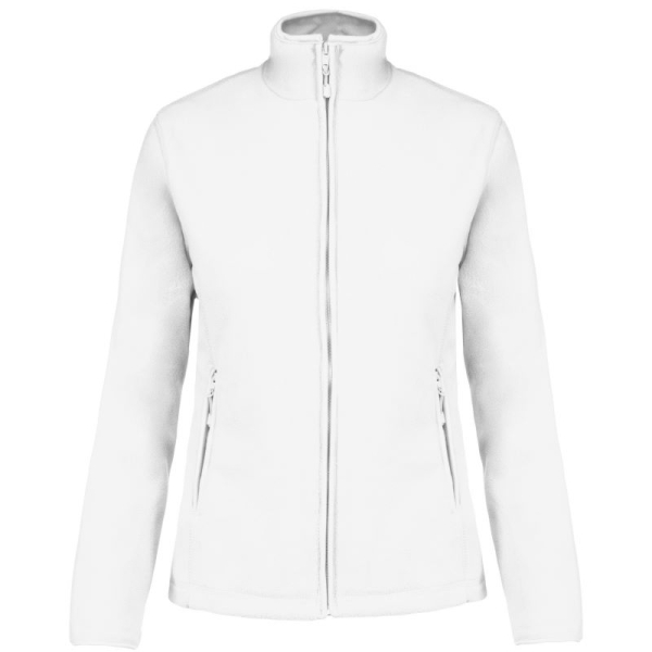 MAUREEN - LADIES` FULL ZIP MICROFLEECE JACKET, White под Нанесение логотипа