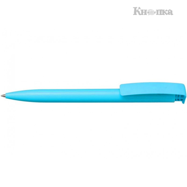 Ручка кулькова ECONOMIX PROMO MIAMI. Корпус блакитний, пише синім под Нанесение логотипа