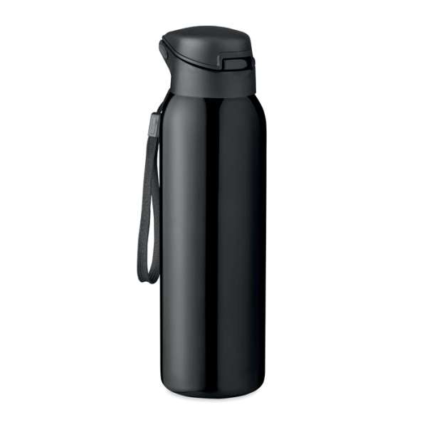 Пляшка для напоїв LUOC 580 мл, алюмінієва чорна под Нанесение логотипа