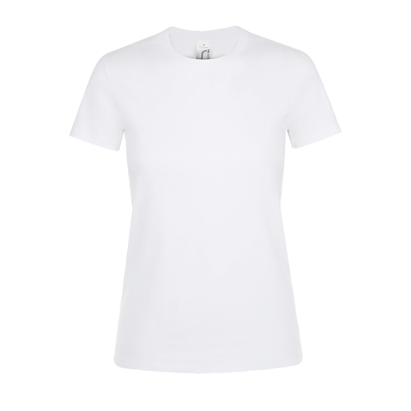SOL`S REGENT WOMEN - ROUND COLLAR T-SHIRT, White под Нанесение логотипа