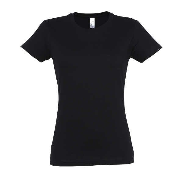 SOL`S IMPERIAL WOMEN - ROUND COLLAR T-SHIRT, Deep Black
 под Нанесение логотипа