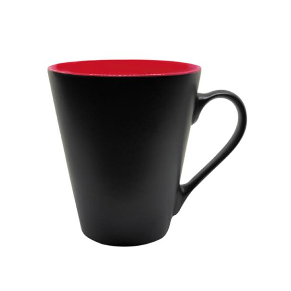Чашка керамическая 0,33 л Iris глянцевая красная внутри, матовая черная снаружи под Нанесение логотипа