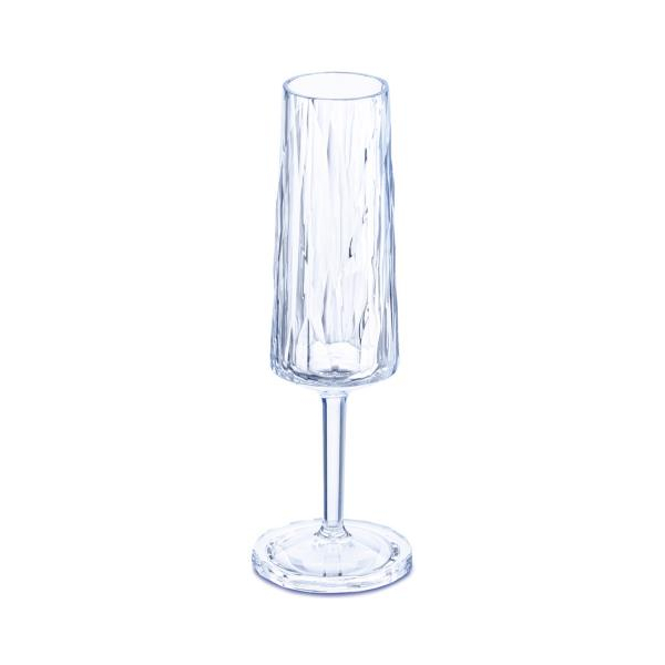 Бокал для шампанского, 100 мл, пластик, прозрачно-аквамариновый под Нанесение логотипа