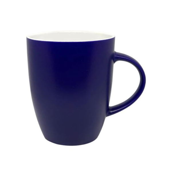 Чашка керамическая 0,33 л Камелия глянцевая белая внутри, матовая снаружи синяя под Нанесение логотипа