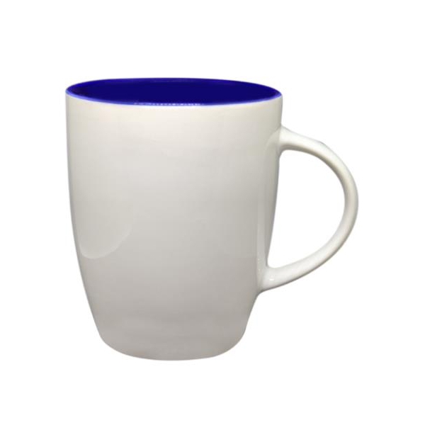 Чашка керамическая 0,33 л Камелия глянцевая синяя внутри, глянцевая белая снаружи под Нанесение логотипа