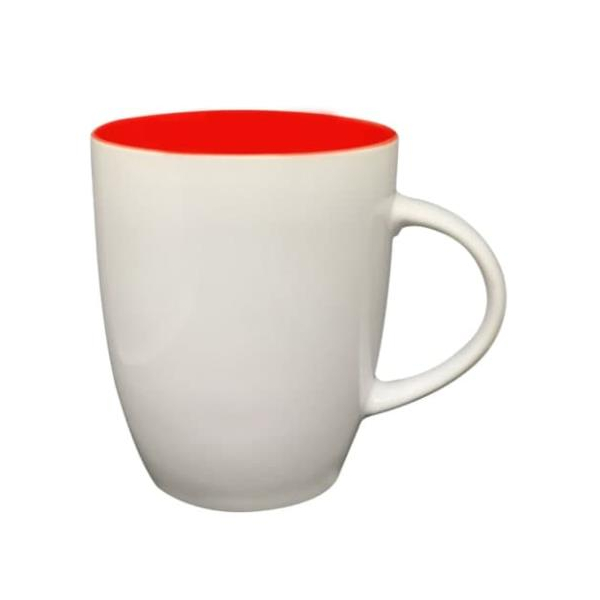 Чашка керамическая 0,33 л Камелия глянцевая красная внутри, глянцевая белая снаружи под Нанесение логотипа