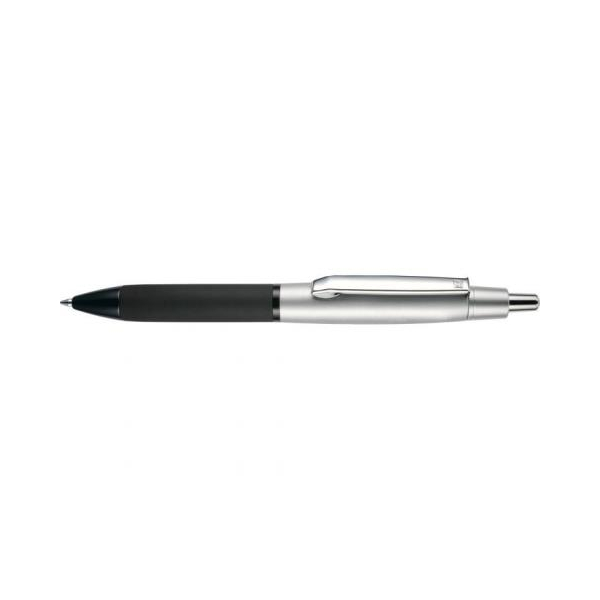 Ручка шариковая Devon корпус металл, клип хром, черная мягкая зона грифа под Нанесение логотипа