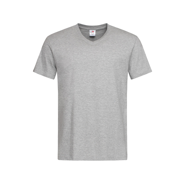 Classic V-neck Men, Grey Heather под Нанесение логотипа