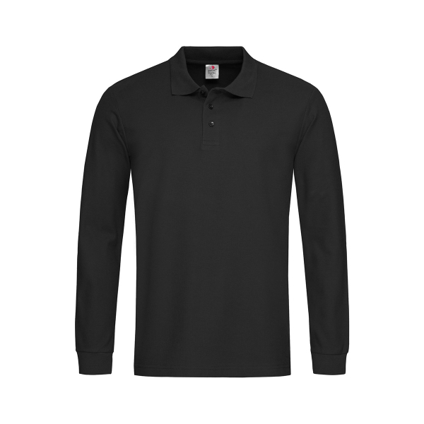 Polo Long Sleeve, Black Opal под Нанесение логотипа