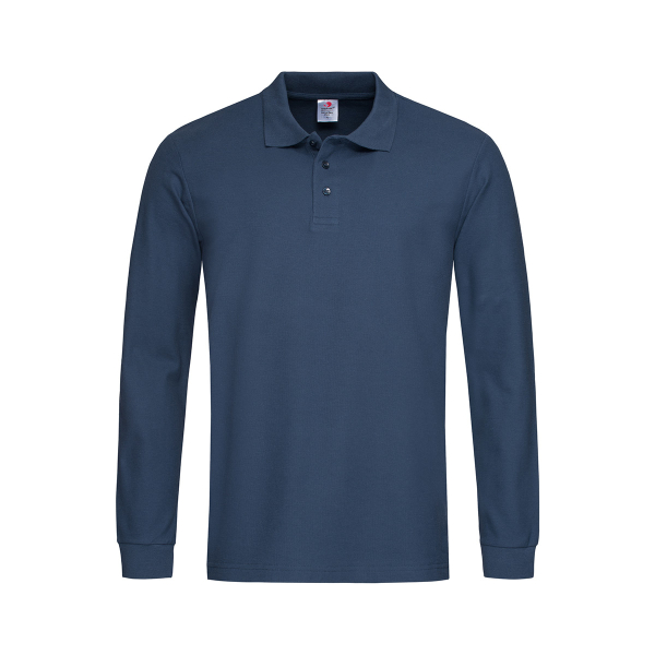 Polo Long Sleeve, Navy Blue под Нанесение логотипа