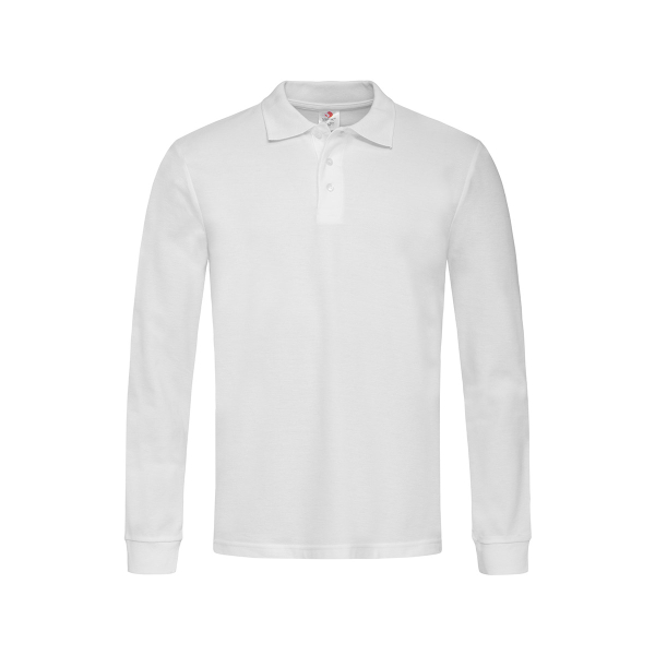 Polo Long Sleeve, White под Нанесение логотипа