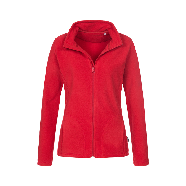 Active Fleece Jacket Women, Scarlet Red под Нанесение логотипа