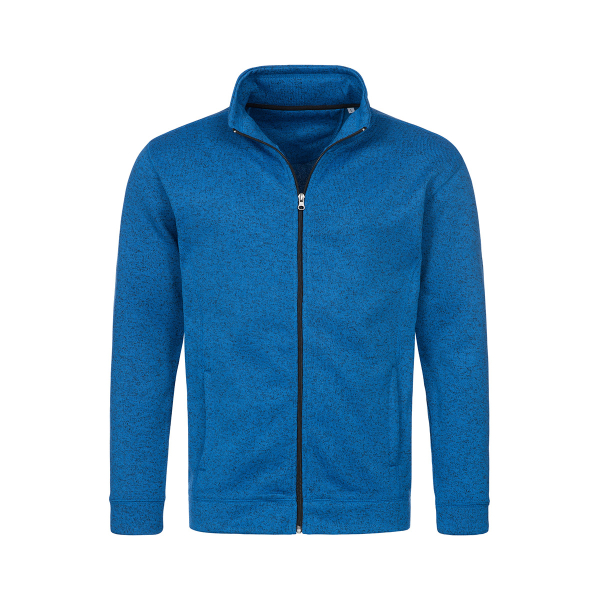 Active Knit Fleece Jacket, Blue Melange под Нанесение логотипа