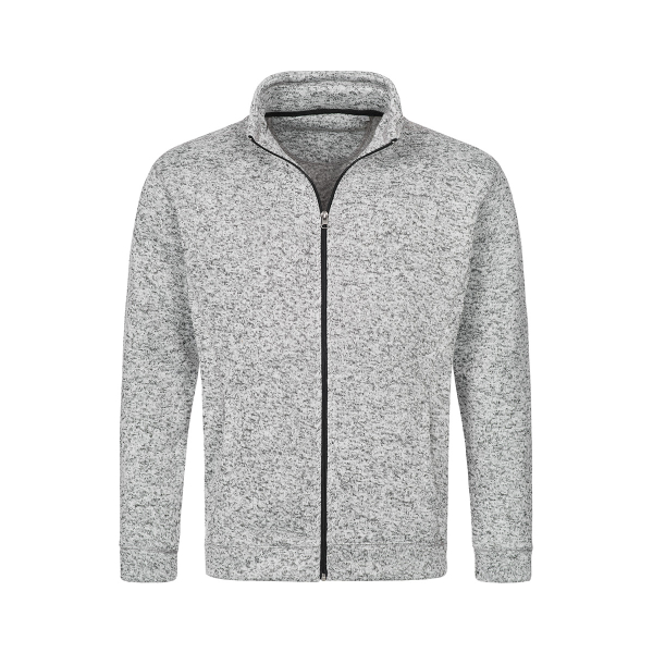 Active Knit Fleece Jacket, Light Grey Melange под Нанесение логотипа
