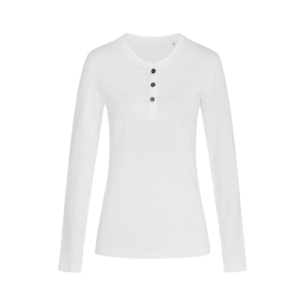 Sharon Henley Long Sleeve, White под Нанесение логотипа