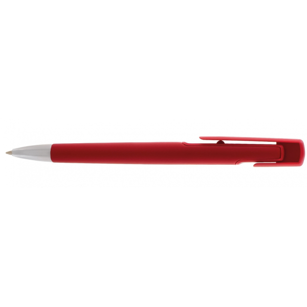 Ручка кулькова Optima promo SYDNEY. Корпус червоний, пише синім под Нанесение логотипа