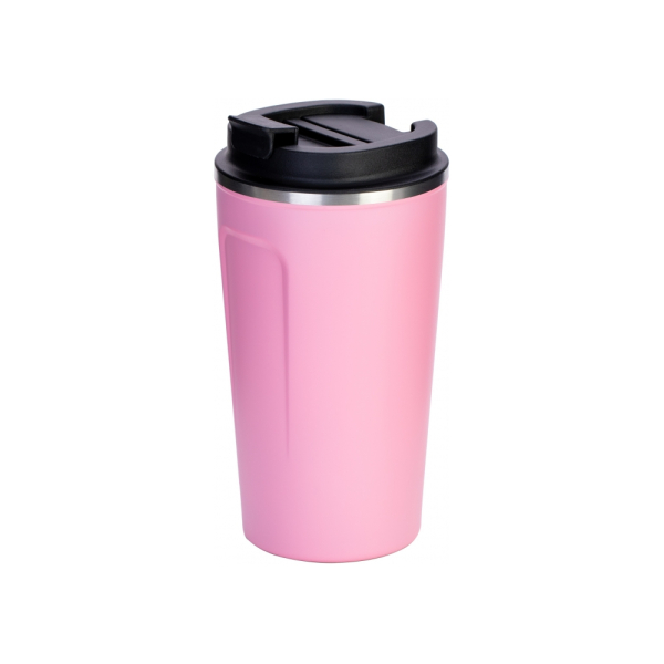 Термокружка металева Optima COFFE 500 мл, рожева под Нанесение логотипа