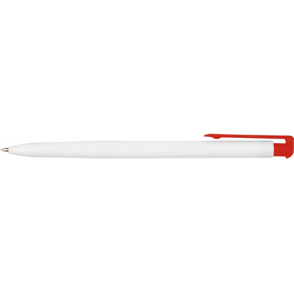 Ручка кулькова Economix promo HAVANA. Корпус біло-червоний, пише синім под Нанесение логотипа