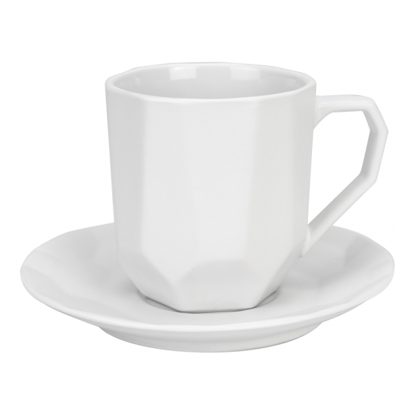 Набір чайний керамічний Optima promo MODERN, білий под Нанесение логотипа
