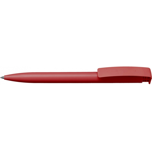 Ручка кулькова ECONOMIX PROMO MIAMI. Корпус червоний, пише синім под Нанесение логотипа