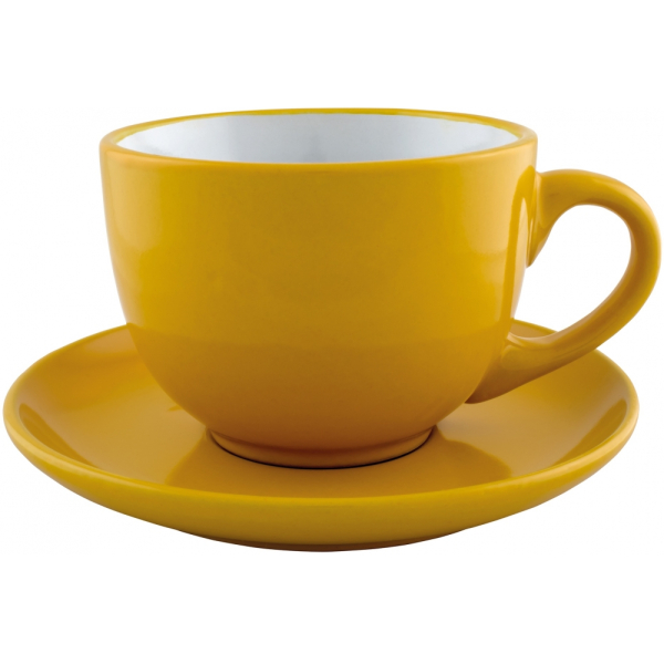 Набір чайний керамічний Economix Promo VENA 250мл, жовтий под Нанесение логотипа