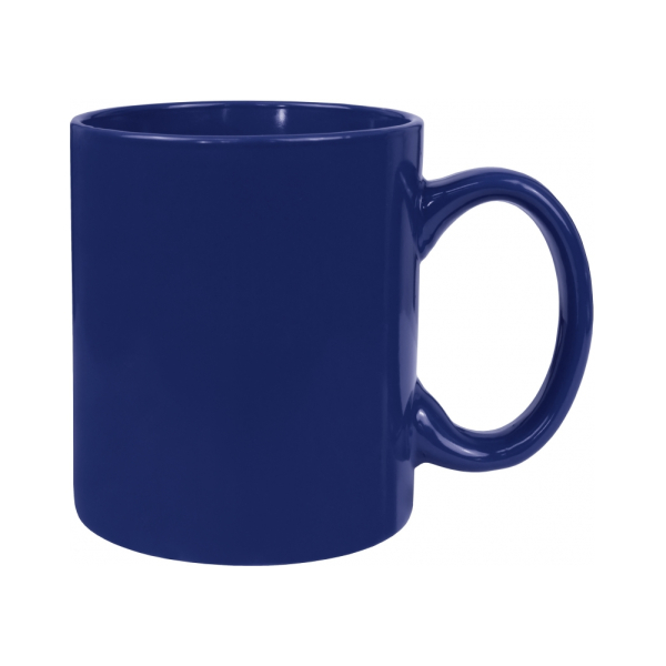 Чашка керамічна Economix Promo євроциліндр 320мл,темно синя под Нанесение логотипа